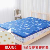 米夢家居- 夢想家園-冬夏兩用馬來西亞進口100%天然乳膠床墊-5公分厚-雙人5尺