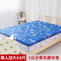 米夢家居- 夢想家園-冬夏兩用馬來西亞進口100%天然乳膠床墊-5公分厚-單人加大3.5尺