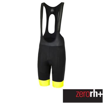 ZeroRH+ 義大利專業 Vortice 男仕競賽級吊帶自行車褲(黑/螢光黃) ECU0515_R91