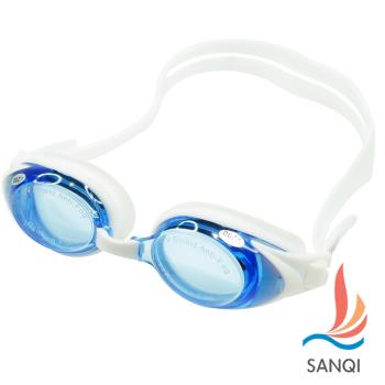 SANQI三奇 夏日必備抗UV防霧休閒度數泳鏡(藍色) SQ2913