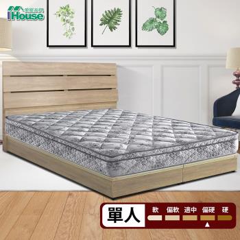 【IHouse】Minerva 拉韋納 天絲綠色環保硬式連結床墊-單人3x6.2尺