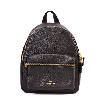 COACH 黑荔枝紋皮迷你後背包
