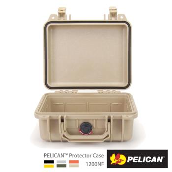 美國PELICAN1200NF氣密箱-空箱(沙漠黃)