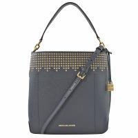 MICHAEL KORS HAYES 鉚釘肩背兩用水桶包.海軍藍