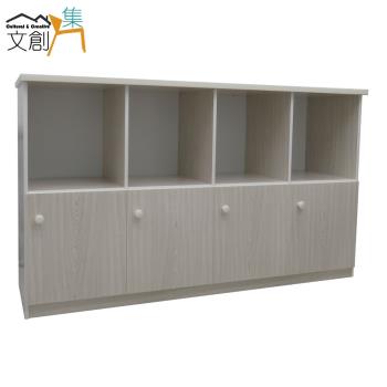 文創集-娜莎 環保5.5尺塑鋼四門書櫃/收納櫃-5色可選