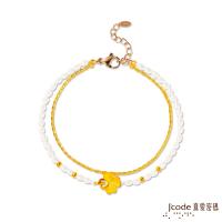 Jcode真愛密碼 幸運圍繞黃金/天然珍珠手鍊-雙鍊款