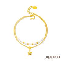 Jcode真愛密碼 珍星閃耀黃金/水晶/天然珍珠手鍊-雙鍊款