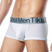 TIKU 梯酷 ~ 金屬系神秘馬賽克 平口男內褲 -白(WL1866) ~超呼吸半透視織法