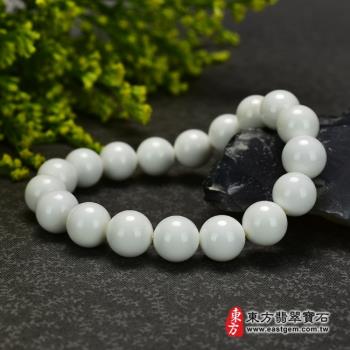 白硨磲手鍊（白硨磲珠子，珠徑約10mm，18顆珠，WCG091）。【東方翡翠寶石】