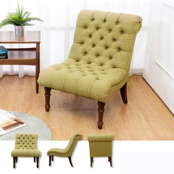 Boden-亞爵美式復古風布沙發單人座椅 綠色