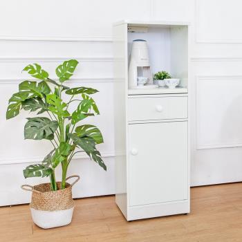 Birdie南亞塑鋼 1.4尺單門單抽塑鋼電器櫃 收納餐櫃 白色
