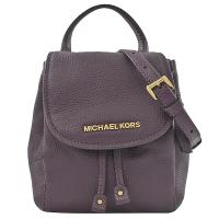MICHAEL KORS Mini Riley 荔枝牛皮束口翻蓋斜背包.紫