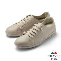 TRAVEL FOX(女) 踏實玩家 超軟牛皮極舒適免綁帶休閒鞋 - 無憂淺棕