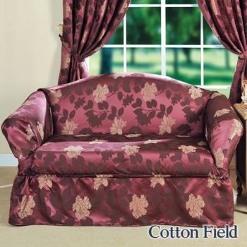 棉花田米蘭提花單人沙發套/沙發便利套-紫色
