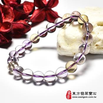 紫水晶加黃水晶手鍊(紫水晶珠子，珠徑約8.5-9mm，4顆黃珠+18顆紫珠，OPB073) 。【東方翡翠寶石】