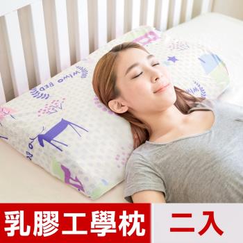 米夢家居-夢想家園-馬來西亞進口純天然乳膠枕/乳膠工學枕(白日夢)二入