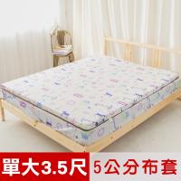 米夢家居-夢想家園-冬夏兩用床墊布套100%精梳純棉+紙纖蓆面-單人加大3.5尺(白日夢)