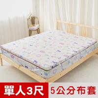 米夢家居-夢想家園-冬夏兩用床墊布套100%精梳純棉+紙纖蓆面-單人3尺(白日夢)