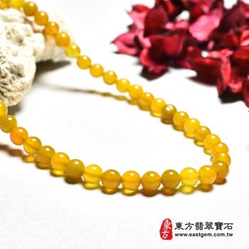 黃綠瑪瑙手鍊(黃綠瑪瑙珠子，珠徑約8mm，OML240) 。【東方翡翠寶石】