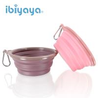 【IBIYAYA依比呀呀】寵物摺疊隨行碗(一組2入/二色各1個)