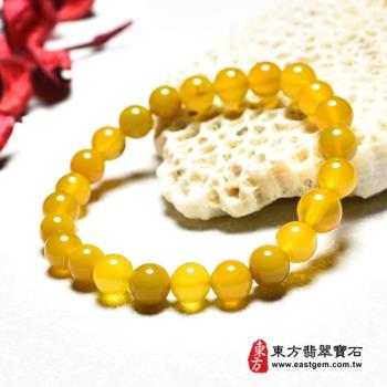 黃綠瑪瑙手鍊(黃綠瑪瑙珠子，珠徑約8-9mm，OML235) 。【東方翡翠寶石】