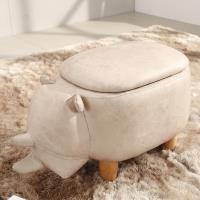 LOGIS邏爵 迷你牛動物儲物收納凳 實木四腳椅 可愛造形椅 整理箱 矮凳兒童椅 AD01Z