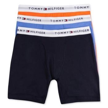 Tommy Hilfiger 2018男時尚橙藍色混搭四角修飾內著3件組