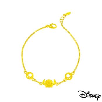 Disney迪士尼系列金飾 黃金手鍊-史迪奇足跡款