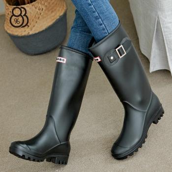 【88%】靴子-筒高32cm 高筒簡約純色長靴 雨靴 雨天必備靴款 防水雨鞋