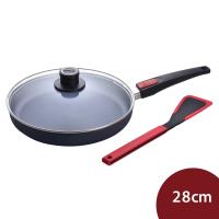 Woll Diamond Lite 輕量鑽石 圓形不沾平底煎鍋+蓋+鏟 28cm 1528DPS 電磁爐不可用