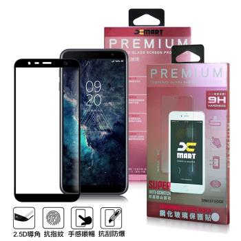 Xmart For 三星 SAMSUNG Galaxy J4+/ J6+ 超透滿版 2.5D 鋼化玻璃貼-黑