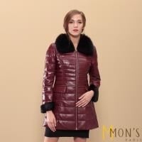 MONS歐洲專櫃水貂狐領羽絨皮長大衣