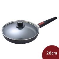 Woll Nowo 鈦金 圓形不沾平底煎鍋+蓋 28cm 1528N 電磁爐不可用