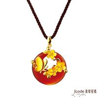 Jcode真愛密碼 彩蝶花語黃金/瑪瑙/水晶墜子 送項鍊