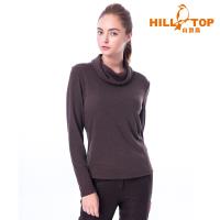 【hilltop山頂鳥】女款混羊毛保暖上衣H51FI4黑咖啡豆