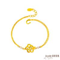 Jcode真愛密碼 山茶花黃金/水晶珍珠手鍊