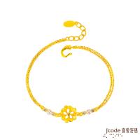 Jcode真愛密碼 朵朵幸福黃金/水晶珍珠手鍊