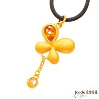 Jcode真愛密碼 花舞紛飛黃金/水晶墜子 送項鍊