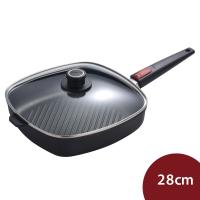 Woll Nowo 鈦金 方形平底不沾鍋 橫紋 +蓋 28cm 電磁爐不可用