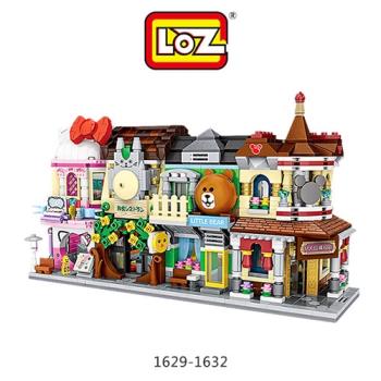 LOZ mini 鑽石積木-1629-1632 街景系列 彩妝店 小熊商店 日式餐館 購物中心
