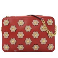 MICHAEL KORS CROSSBODIES 花朵鉚釘斜背金鍊小方包.紅