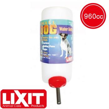 LIXIT 45度出水鋼管設計 中小型犬飲水瓶 960cc/附彈簧掛繩