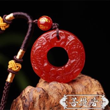 【菩提居】 紅瑪瑙貔貅招財平安釦