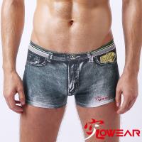 【究jowear】仿丹寧棉質彈性四角男內褲/平口褲 -軍綠色刷白漸變色 (G3001)