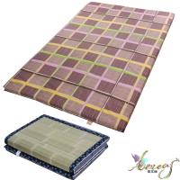 日式刮青蓆-色彩拼接紫床墊-雙人5x6尺2