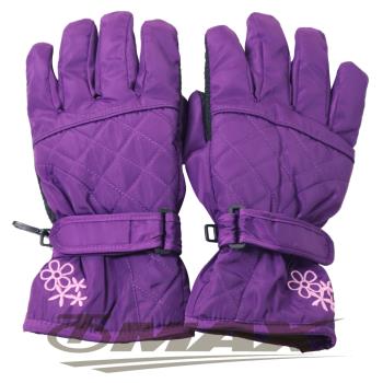 OMAX菱格花防潑水防寒機車手套-紫色