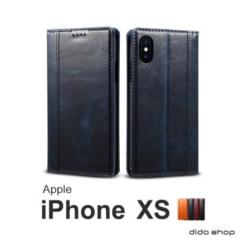 iPhone Xs 5.8吋 簡約系列可插卡翻蓋手機皮套 (FS068)