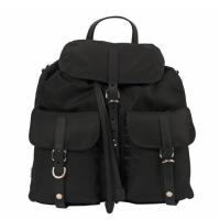 【PRADA】新款素面磁釦雙口袋尼龍後背包-大 (1BZ811)