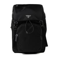 【PRADA】品牌經典素面尼龍後背包 (2VZ135-黑)
