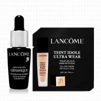 LANCOME蘭蔻 超進化肌因賦活露7ml+零粉感超持久粉底1mlx12